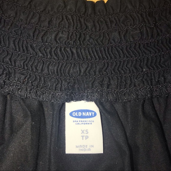 Old Navy Black Off the Shoulder Embroidered Top - Picture 4 of 5